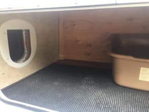 Litter Box in RV Storage Bay