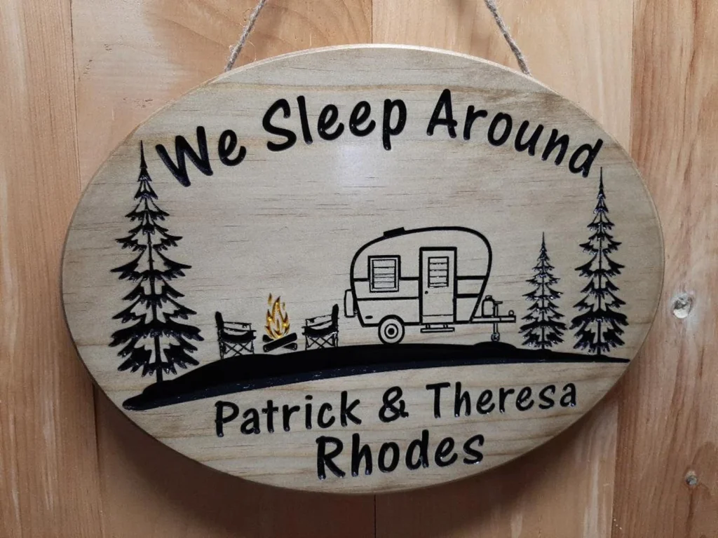 Funny camping sign