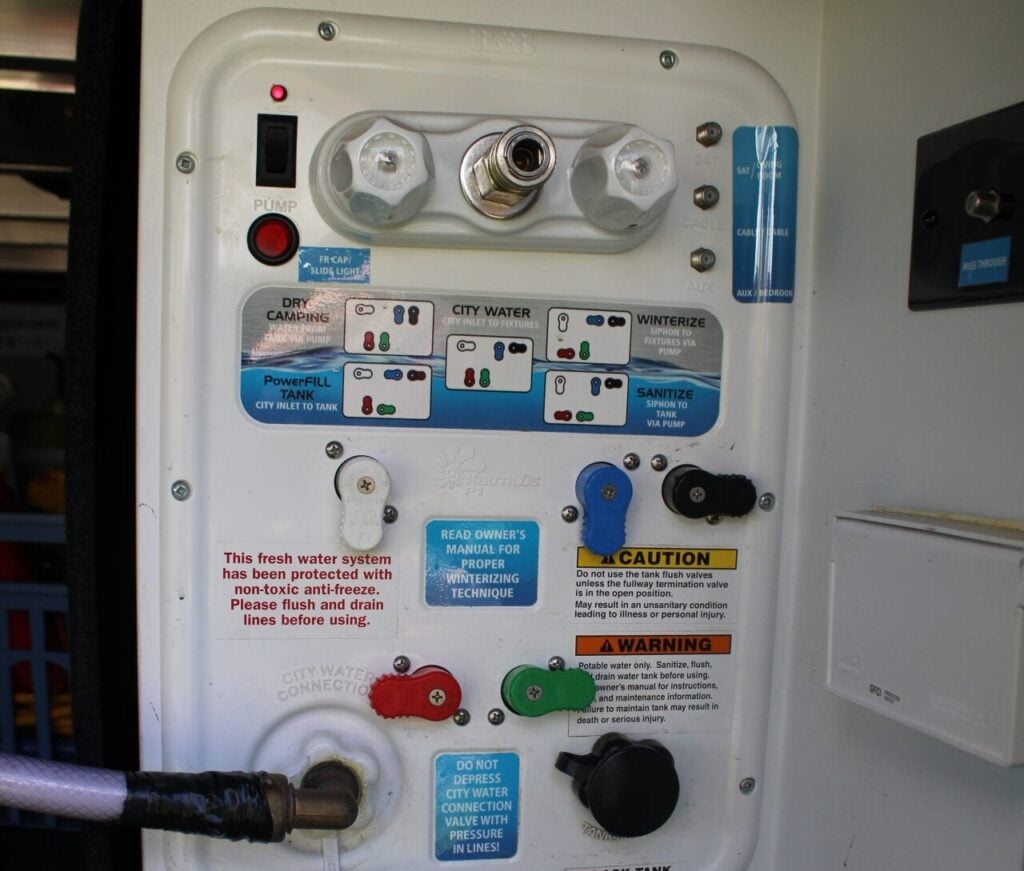 RV water panel