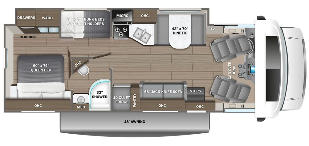 Class C with Bunk Beds: Esteem 31F floorplan