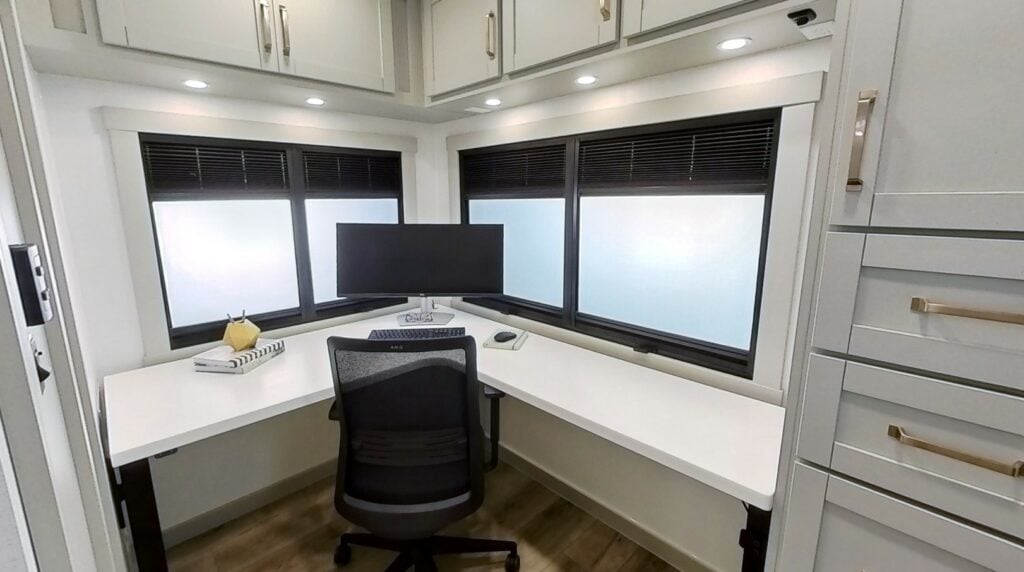 Office in a Brinkley 5th wheel RV