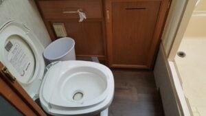 RV Toilet leading to Black Tank