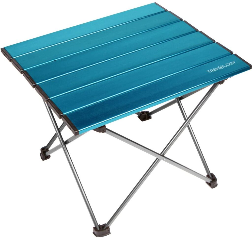 Portable blue camping table