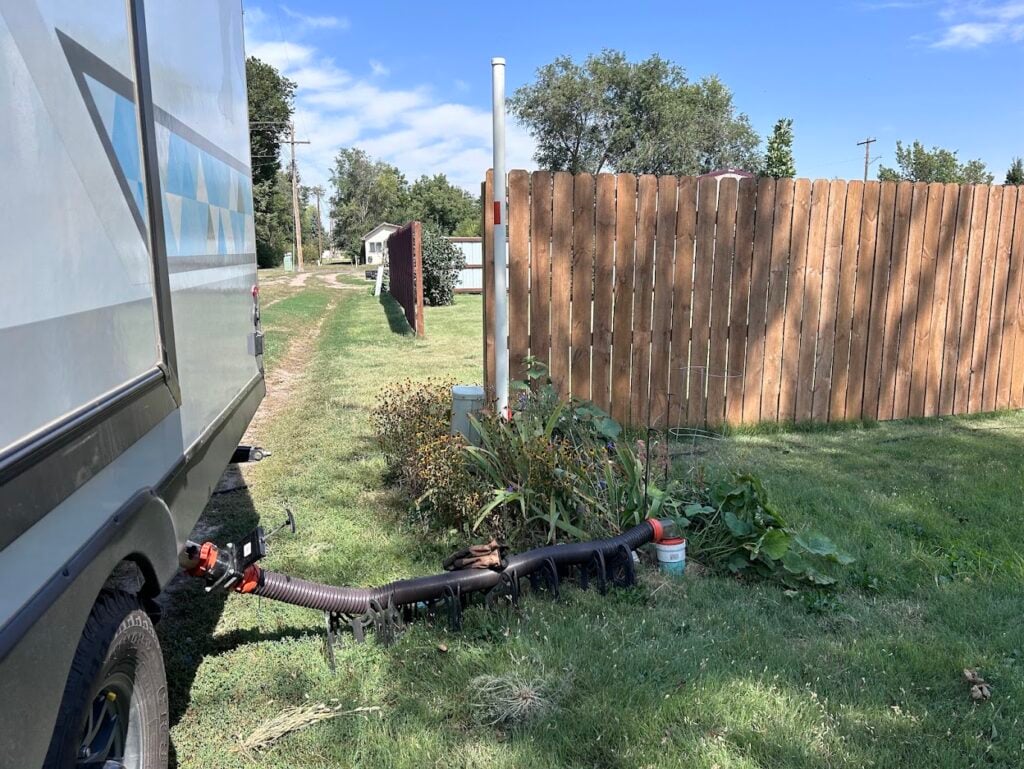 Residential Sewer Clean out with RV connected