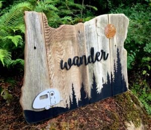State camping sign