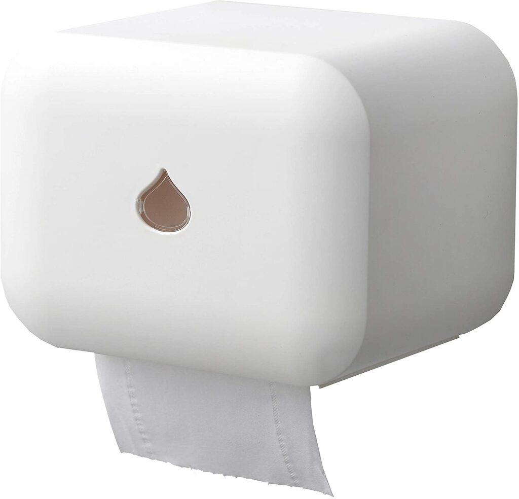 Wet bath RV toilet paper holder