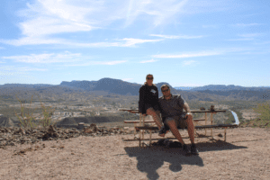 Overlooking campground on one of the best winter RV road trips