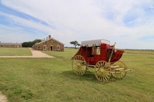 Wagon at Santa Fe Trail Historic Site