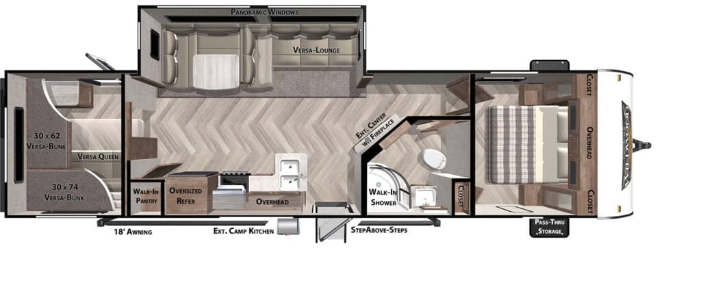    Travel Trailers with Two Queen Bedrooms: Wildwood 29VBUD