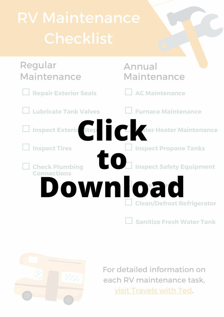 Free RV Maintenance Checklist 13 Important Tasks