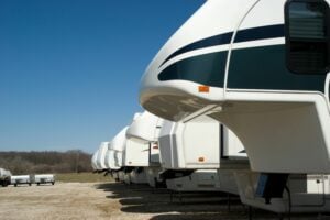 RVs on consignment at dealership
