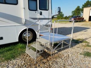 RV Steps with a Platform: Port-A-Deck