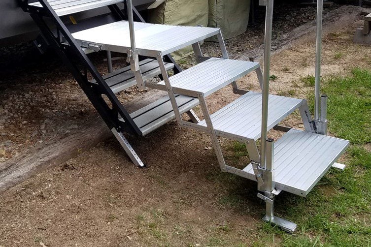 RV Steps with a Platform 8 Sturdy RV Entry Stairs Travels with Ted