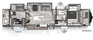 Fifth Wheels with Lofts: Cardinal 383BHLE
