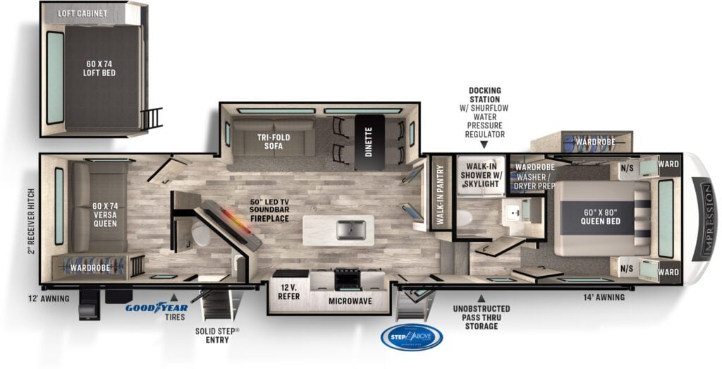 Fifth Wheels with Lofts: Impression 330BH