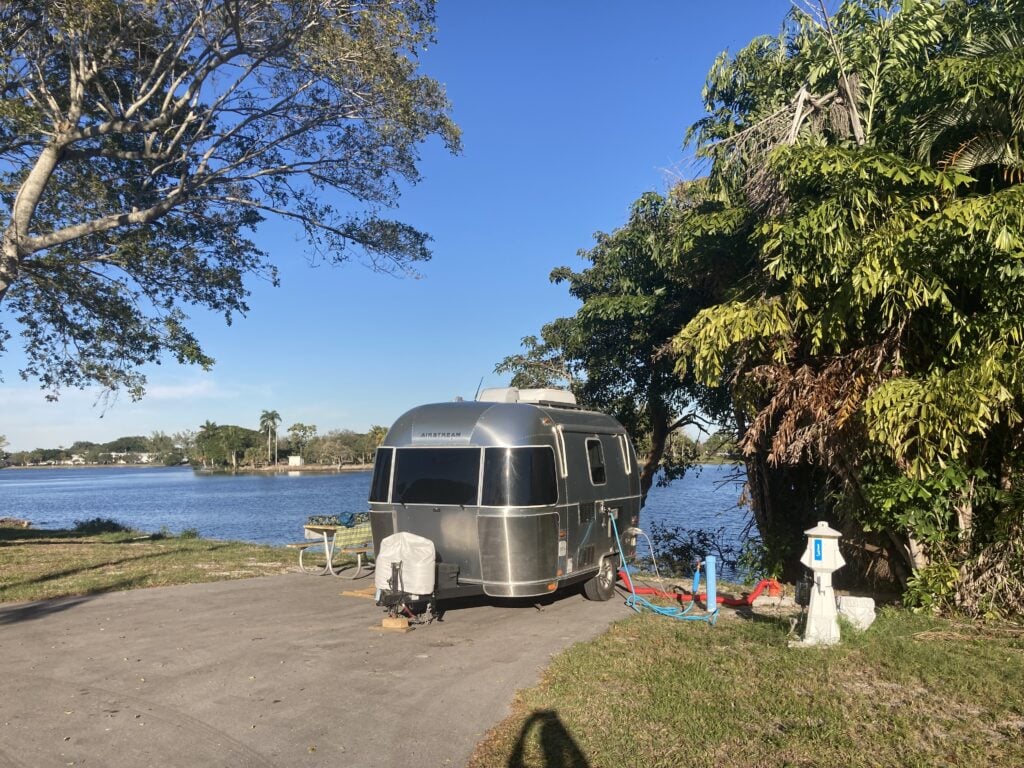 Small Airstream on Lake