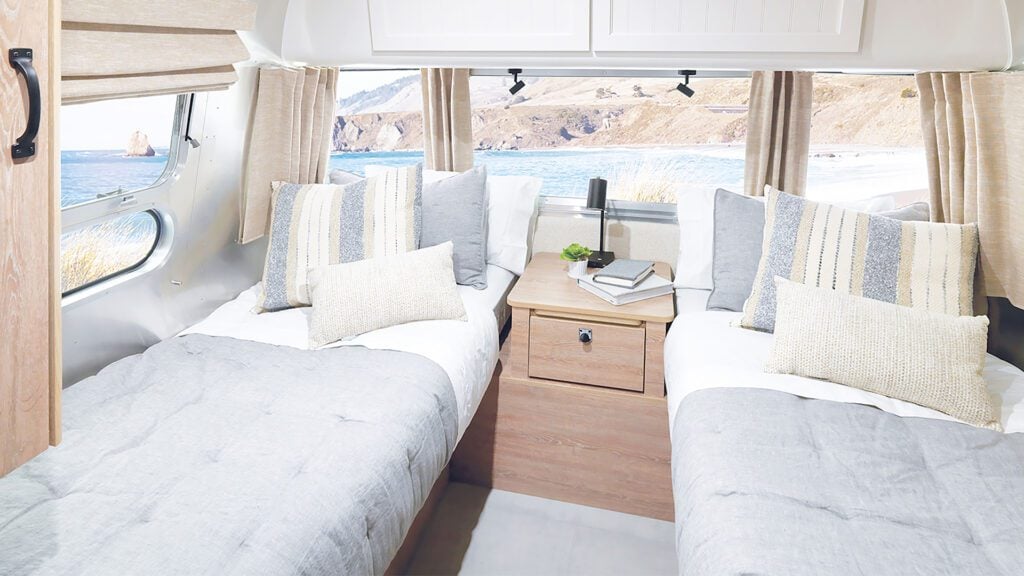 Travel Trailers with Twin Beds: Airstream Pottery Barn 28RB