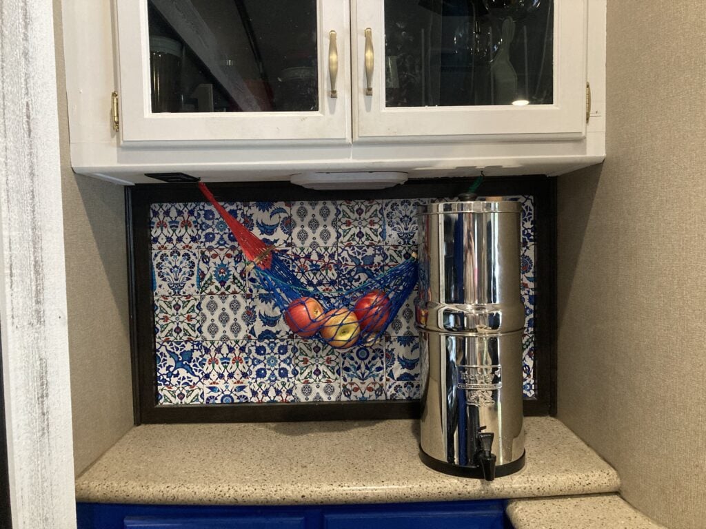 Berkey water filter in RV.