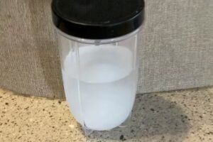 Jar with dissolved toilet paper inside.