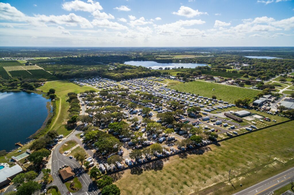 Aerial view of Florida RV park