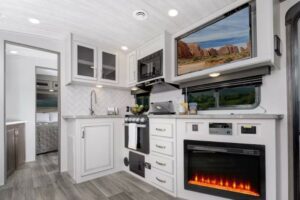 Inside of Keystone Cougar Travel Trailer