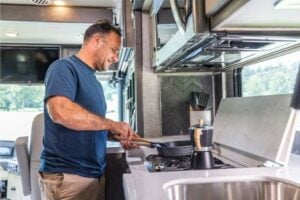 Allegro Red RV Kitchen