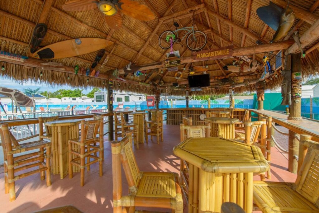 Tiki bar at luxury RV resort