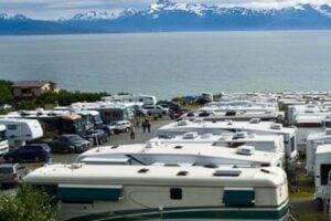 Waterfront RV park in Alaska.