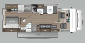 Jayco Class C with bunk bed floor plan.