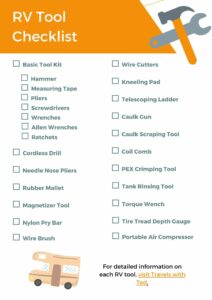  Free, printable PDF RV tool kit checklist. 