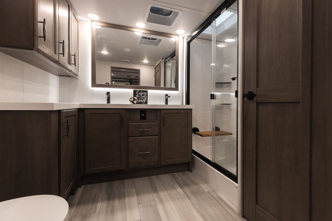 10 Luxurious RVs with Large Bathrooms (2023) Travels with Ted
