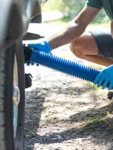 Man dumping RV septic tank
