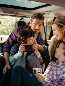 Family on road trip