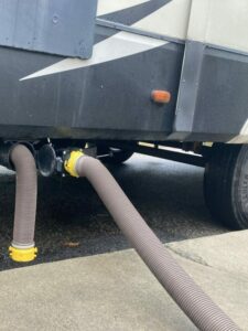 RV sewer hose storage tube