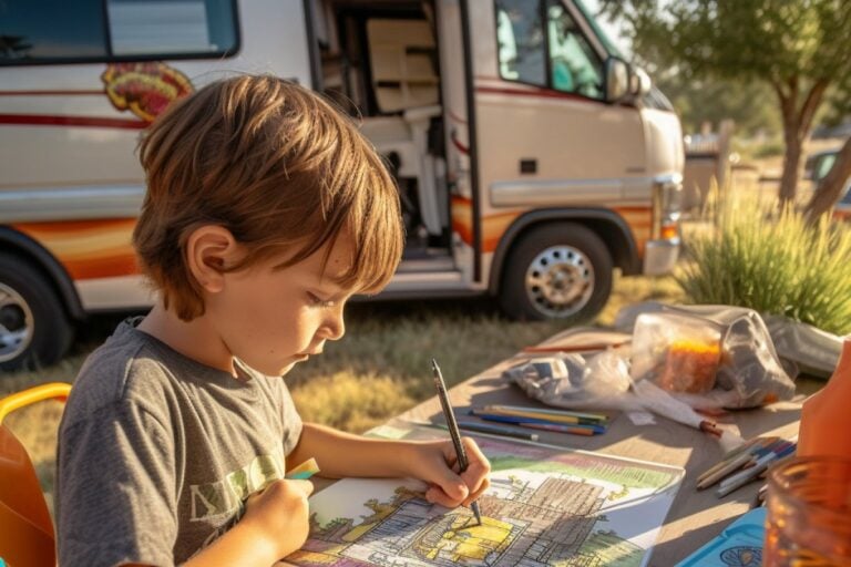 Child coloring RV coloring pages