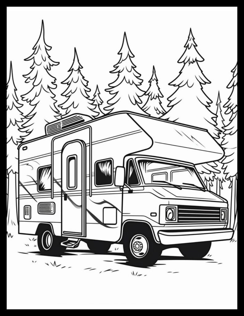 Motorhome RV Coloring Page