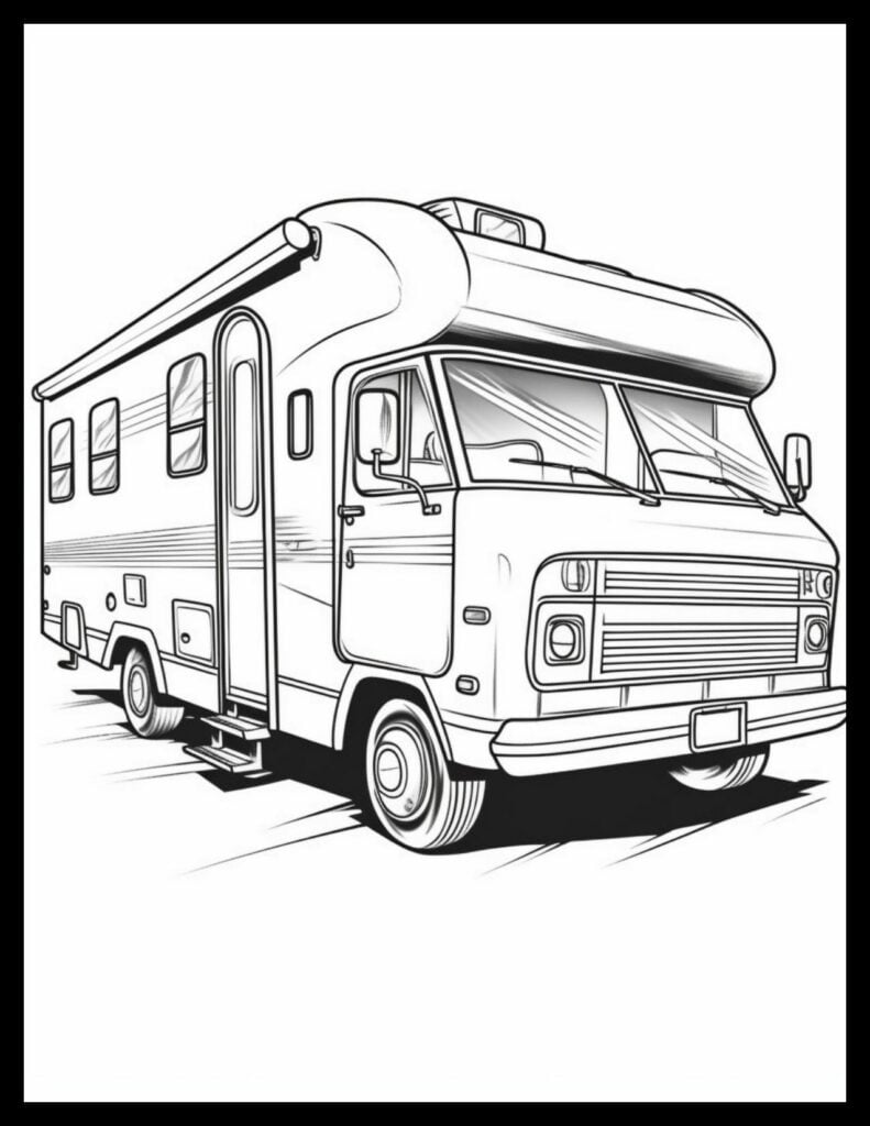 Motorhome RV Coloring Page