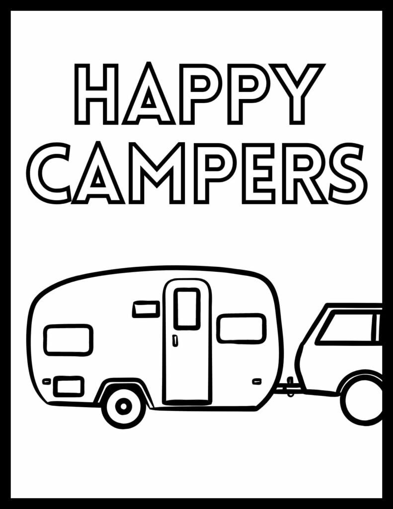 Toddler RV Coloring Page