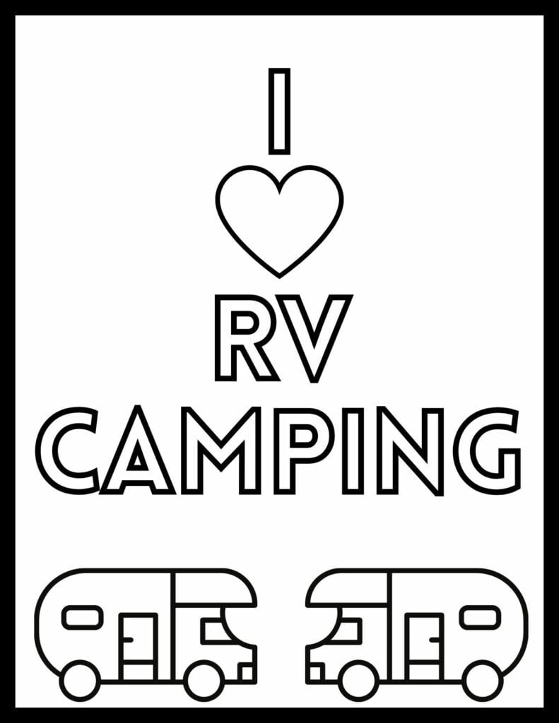 Toddler RV Coloring Page