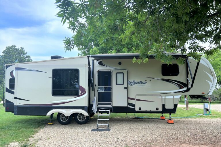 Fifth Wheel RV at State Park Campsite