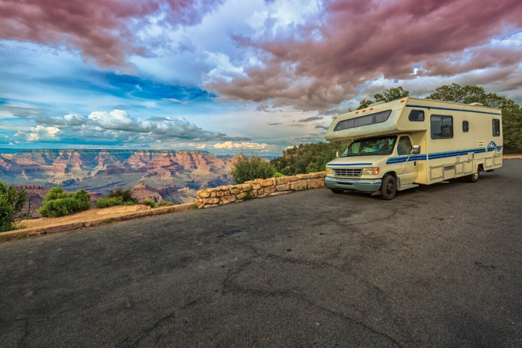 RV parked at Grand Canyon.