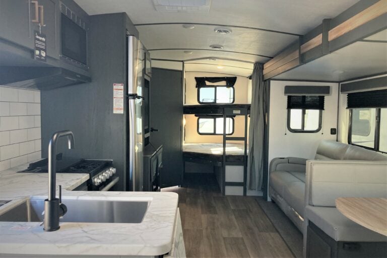 Interior of Travel Trailer Bunkhouse