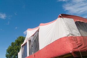 Top of a tent trailer