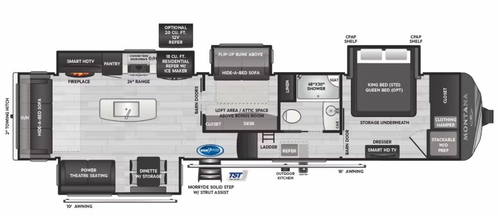Fifth Wheels with Lofts: Montana 3857BR