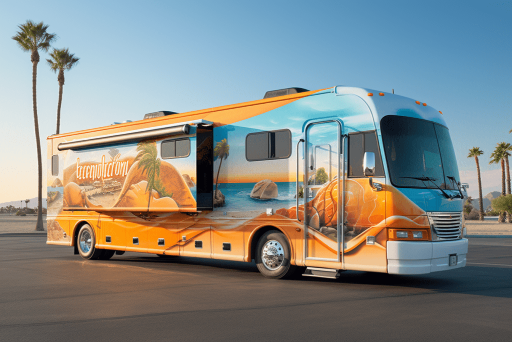 Wrapping an RV in a custom advertisement