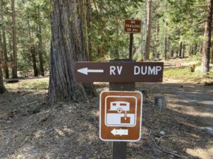 RV dump station sign