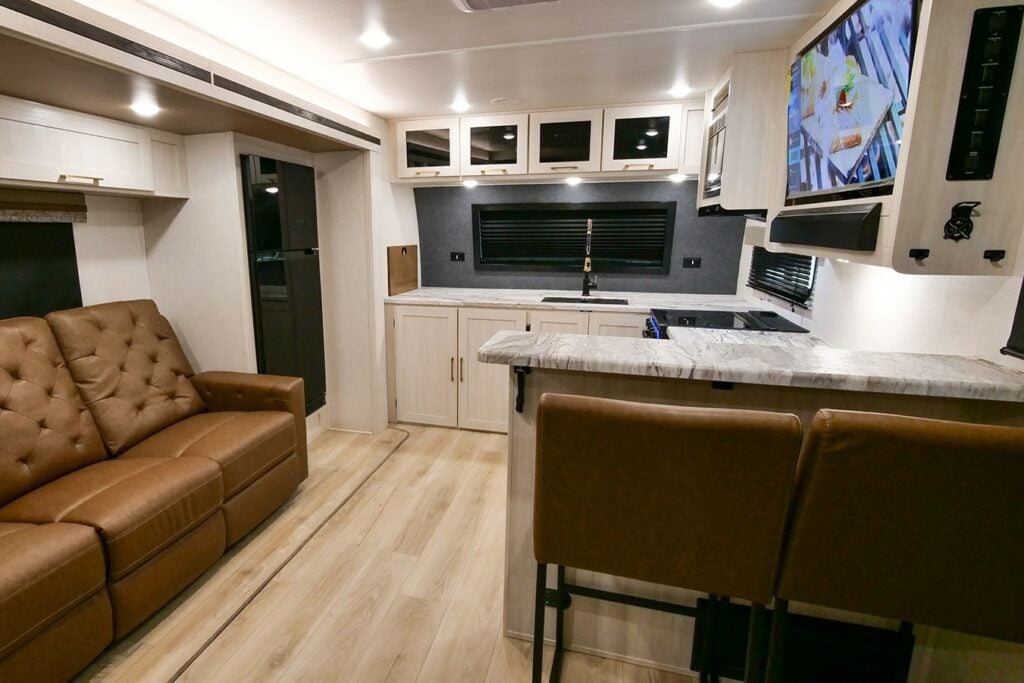 Best Travel Trailers with Front Kitchens: Forest River Grand Surveyor 268FKBS