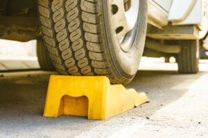 RV Tire on Leveling block