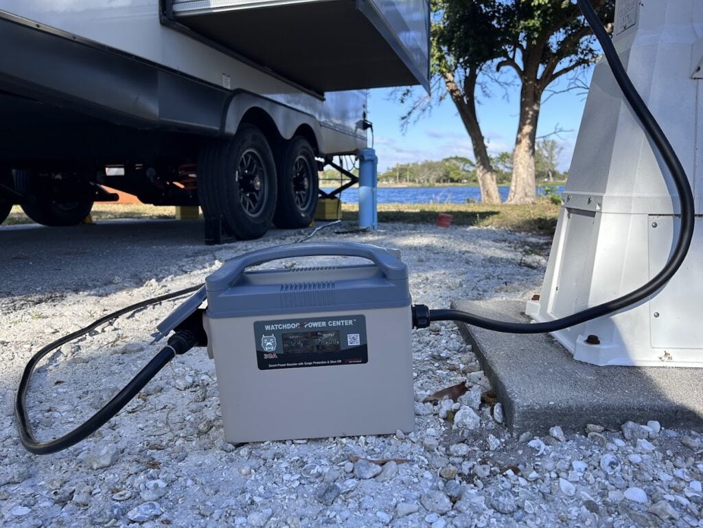 Close up on RV power center