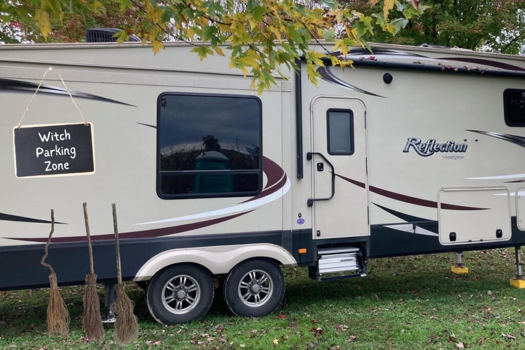 Witch Parking RV Halloween Decoration.